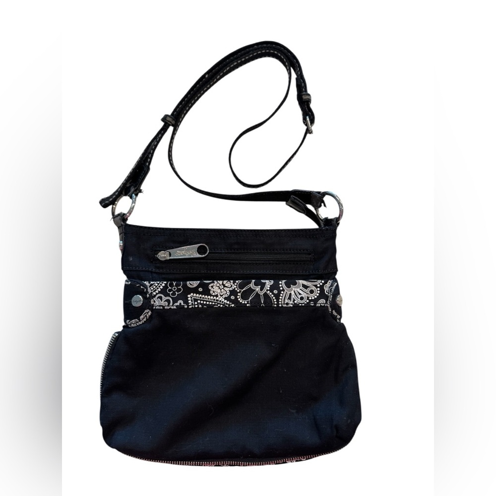 Thirty-One Black and White Crossbody Bag #B